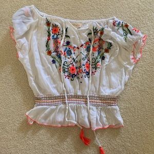 Floral peasant style top
